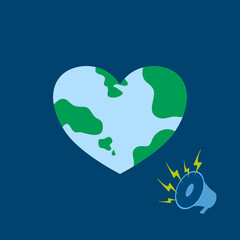 earth with heart shape