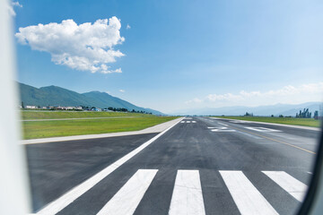 Empty runway at the airport