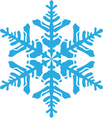 Beautiful complex Christmas snowflake in light blue color