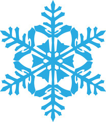 Beautiful complex Christmas snowflake in light blue color