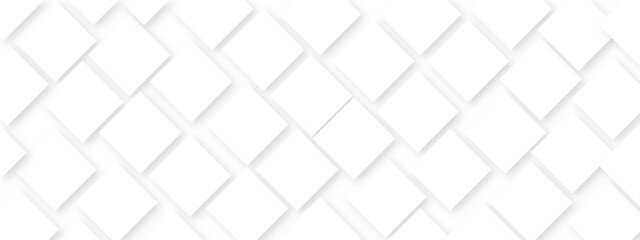 Abstract white geometric overlapping square pattern, design of technology background with shadow. Vector illustration. You can use for add, poster, design artwork, template, banner, wallpaper