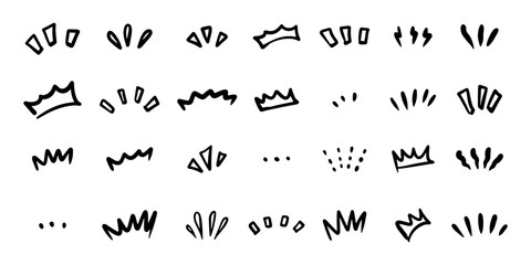 Japanese Manga comic style line elements for character emotion