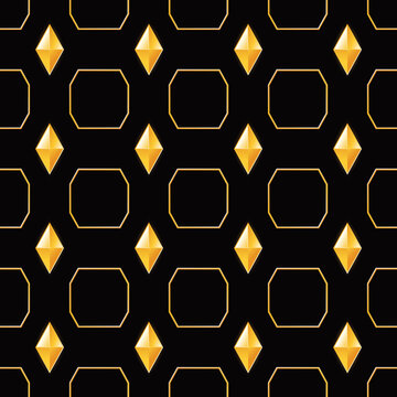 seamless vector illustration black and gold geometric pattern