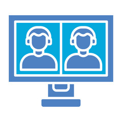 Video Call Glyph Two Color Icon