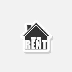 Rent house icon sticker isolated on white background