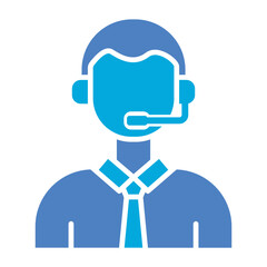 Call Center Agent Glyph Two Color Icon