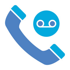 Recorded Call Glyph Two Color Icon