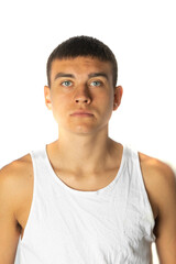 A portrait of a teenage boy