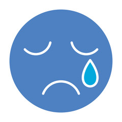 Crying Glyph Two Color Icon