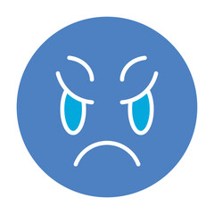 Scowl Glyph Two Color Icon