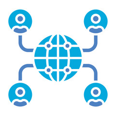 Global Network Glyph Two Color Icon