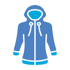 Raincoat Glyph Two Color Icon