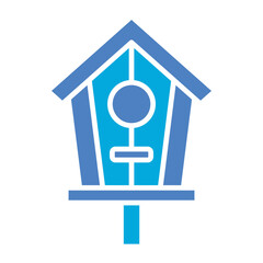 Bird House Glyph Two Color Icon