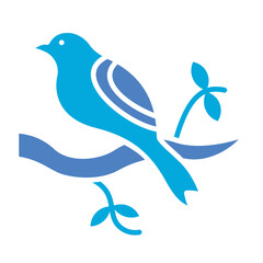 Bird Glyph Two Color Icon