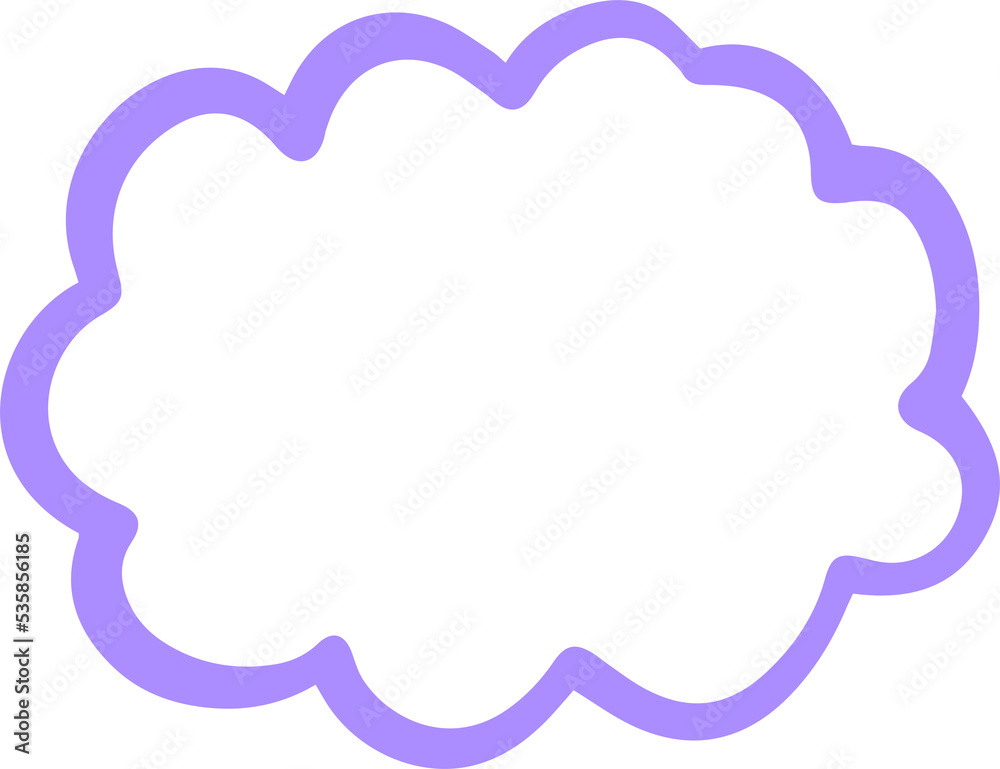 Poster colorful outline stroke bubble speech shape. balloon text isolated in transparent background.