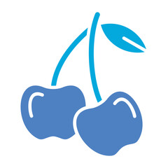 Cherry Glyph Two Color Icon