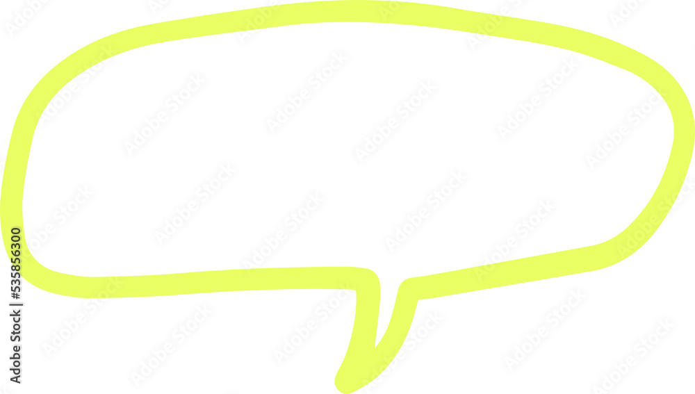 Poster colorful outline stroke bubble speech shape. balloon text isolated in transparent background.
