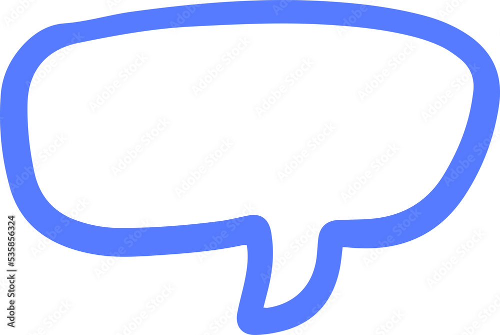 Poster Colorful outline stroke bubble speech shape. Balloon text isolated in transparent background.