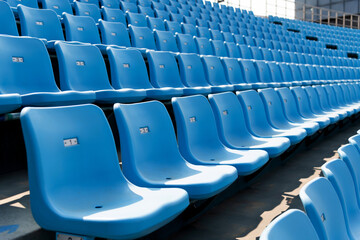 Empty blue seat in stadium