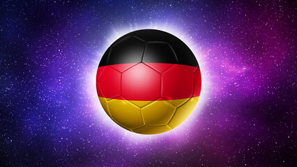 Fototapeta premium Soccer football ball with Germany flag. Space background. Illustration