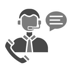 Customer Service Greyscale Glyph Icon