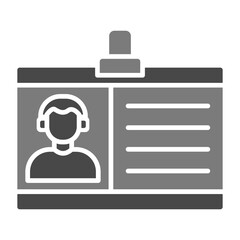 Obraz premium Id Card Greyscale Glyph Icon