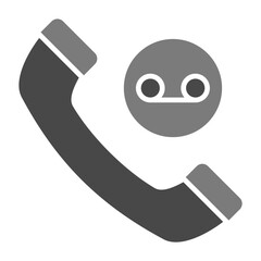 Recorded Call Greyscale Glyph Icon