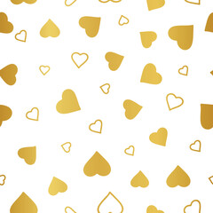 Seamless abstract vector heart pattern on white background. 