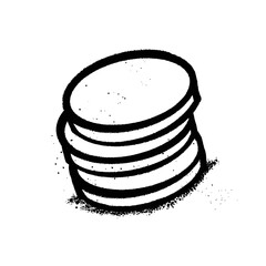 Graffiti spray paint Coin Isolated Vector