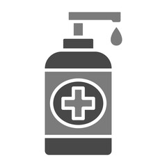 Hand Sanitizer Greyscale Glyph Icon