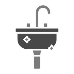 Obraz premium Sink Greyscale Glyph Icon