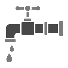Water Tap Greyscale Glyph Icon