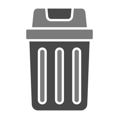 Trash Bin Greyscale Glyph Icon