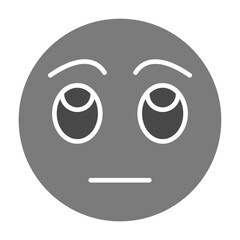 Rolling Eyes Greyscale Glyph Icon