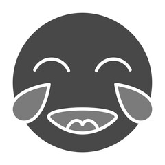 Laughing Greyscale Glyph Icon
