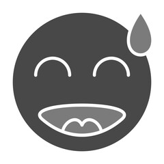 Embarrassed Greyscale Glyph Icon