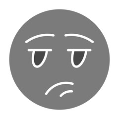 Bored Greyscale Glyph Icon