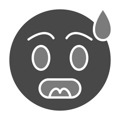Surprised Greyscale Glyph Icon