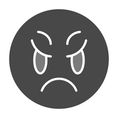 Scowl Greyscale Glyph Icon