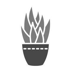Plant Pot Greyscale Glyph Icon