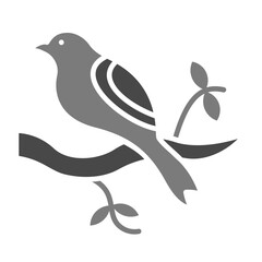 Bird Greyscale Glyph Icon