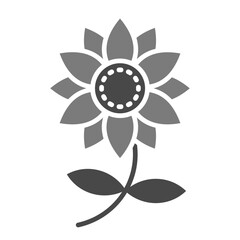 Sunflower Greyscale Glyph Icon