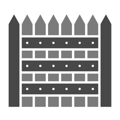 Fence Greyscale Glyph Icon