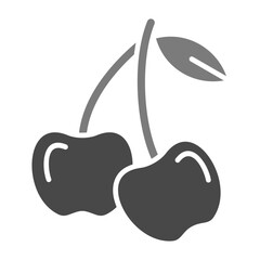 Cherry Greyscale Glyph Icon