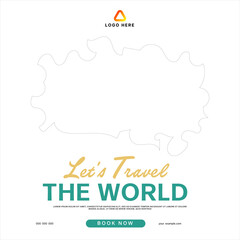 travel holiday social media post banner template