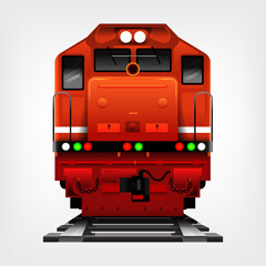Indonesian Diesel Train Locomotive. Background Vector EPS10.