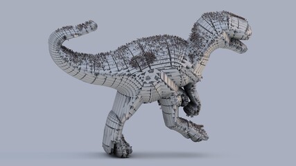 Illustration of an animal creature from the cretaceous period. Must look at highest dimensions for details. Celebrating the era of the dinosaurs. Modelers must see how the mesh is weaved.
