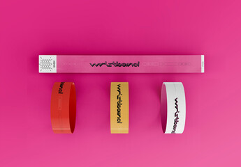 3D Paper Wristbands Mockup