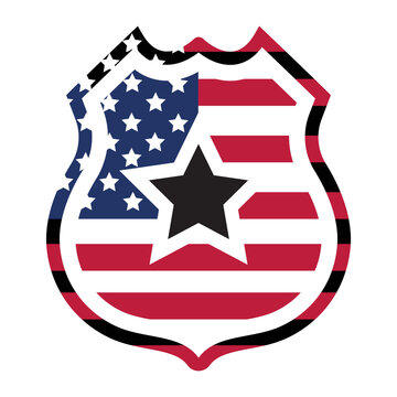 American flag firefighter logo