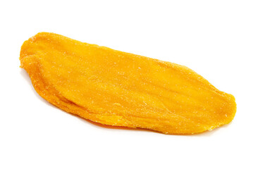 Obraz na płótnie Canvas Mango isolate. Pieces of dried mango on a white background close-up